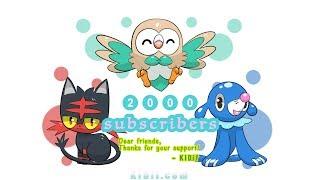2000 Subscribers THATS INCREDIBLE Thank you all so so much Draw Litten Rowlet Popplio Pokemon