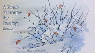 A simple technique for painting snow. Good beginner lesson using 3 colors. Peter Sheeler