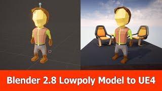 Blender 2.8 Export Lowpoly Character with Animations to UE4