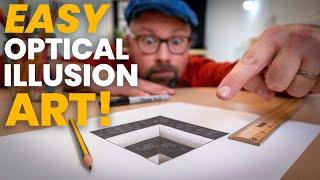 How to make Optical Illusion Art that tricks eyes A simple art lesson that develops drawing skills.