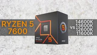 Ryzen 5 7600 vs Core i5-14600K vs i5-13600K vs 12600K vs 11600K Evolution  Comparison