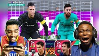 9AL Games VS Mackie Pes HD but MESSI + RONALDO are goal keepers   pes 2021 mobile