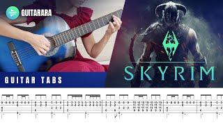 NEW  SKYRIM The song of the dragonborn guitar cover tabsnotes