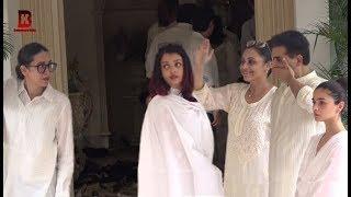 Karishma Kapoor Aishwarya Rai At Karishmas Grand Mother Krishna Raj Kapoor Funeral