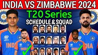 India vs Zimbabwe T20 Series 2024  India vs Zimbabwe T20 Squad 2024Ind vs Zim T20 Squad 2024