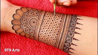 Stylish simple full hand mehndi design  Mehndi design easy and beautiful front hand  Henna Mehndi