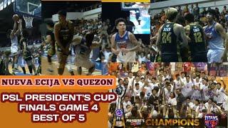 4TH QTR GAME QUEZON VS NUEVA ECIJA FINALS GAME 4   TINAPOS NA NG QUEZON ANG LABAN UWIAN NA  PSL