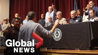 You are doing nothing Beto ORourke interrupts Texas governors remarks on school shooting