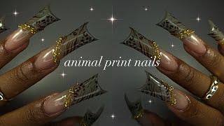 Fall Animal Print Nails duckies + simple nail art