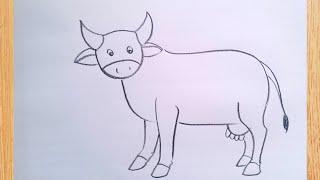 how to draw cow drawing easy step by step@aaravdrawingcreative1112