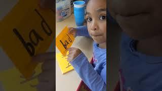 Jehilyn reading Alpha Phonics set 1 flashcards