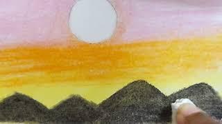 OIL PASTELSUNSET DRAWINGEASY DRAWING@TamilNewArt