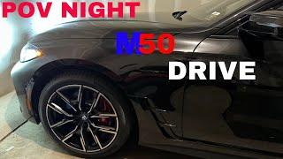 BMW i4 M50 POV Adaptive LASER Headlights NIGHT drive  Are the LASER Lights Worth it?