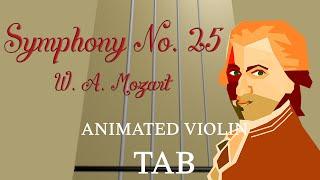 Symphony No. 25 in G minor Mozart - Animated Violin Tab