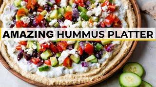 HUMMUS DIP BOARD  *Must-Make* Mediterranean Snack Plate easy + healthy