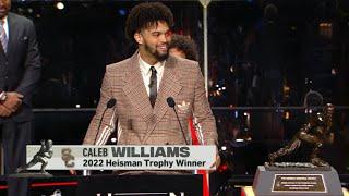 USC QB Caleb Williams Wins 2022 Heisman Trophy Award Full Speech  2022 College Football