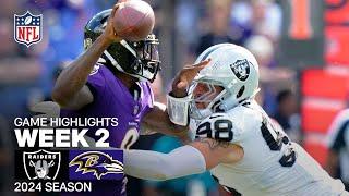 Las Vegas Raiders vs. Baltimore Ravens  2024 Week 2 Game Highlights