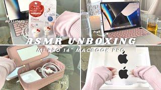 ASMR UNBOXING  14” M1 Pro Macbook Pro + Accessories + Set up