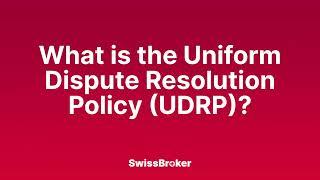 What is the meaning of the Uniform Dispute Resolution Policy UDRP? Audio Explainer