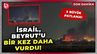 SON DAKİKA İsrail Beyrutu bir kez daha vurdu Flaş görüntüler...