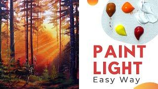 Easy Way to Paint Sunlight  Acrylic Painting for Beginners  Easy Art