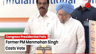 Former Prime Minister Manmohan Singh Casts Vote In Congress Presidential Elections