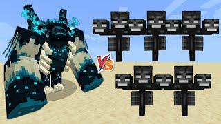 Mutant Warden vs 5 Bedrock Withers - Can 1 Mutant Warden defeat 5 Withers? - Mutant Warden vs Wither