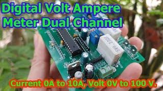 Home DIY Digital Volt Ampere Meter Dual Channel Current 0A to 10A Volt 0V to 100 V.