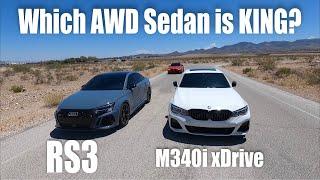 2024 8Y Audi RS3 vs BMW M340i xDrive RACE  Dig + Roll