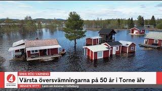 Värsta översvämningarna på 50 år i Torne älv Dubbelt så bred  TV4 Nyheterna  TV4 & TV4 Play