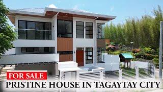 ATTRACTIVE NICE LOOKING FACADE WITH POOL HOUSE TOUR B47 TAGAYTAY CITY  BRAND NEW H&LOT FOR SALE