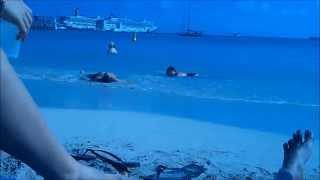 Funny drunk couple on the beach in St Maarten What rum does to you