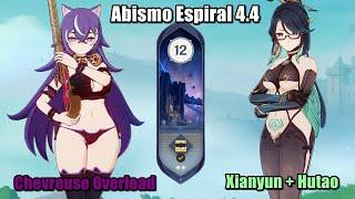 Abismo Espiral - Spiral Abyss 4.4  Raiden & Chevreuse Overload - Xianyun & Hutao  Genshin Impact