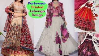 New printed Lehenga design 2024  partywear crop top lehenga design for girls #fashion #lehengacholi