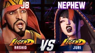 SF6 ▰ JB Rashid vs NEPHEW Juri ▰ High Level Gameplay