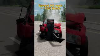 Lada 2109 Crash Test - Car vs Bollard - BeamNG.Drive #shorts