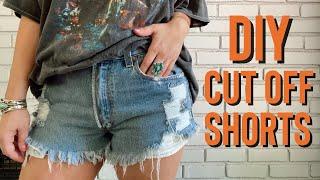 DIY Distressed Denim Cut Off Shorts From Jeans  Easy How To Tutorial