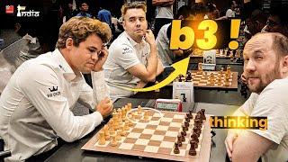 When Magnus Carlsen Plays 1.b3 Against You  Magnus vs Konstantin  World Team Blitz 2024