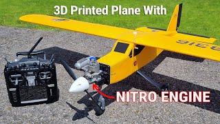 Nitro Engine Powered 3D Printed RC Airplane. Full Build. DIY RC Airplane.
