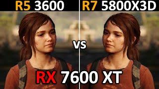 RYZEN 5 3600 vs RYZEN 7 5800X3D  RX 7600 XT  How Big is the Difference?  2024