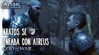 KRATOS apunto de golpear a Atreus God of War Ragnarok