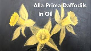 Alla Prima Painting in 8 Steps with Oil - Monochromatic Daffodils