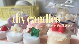 Make DIY Aesthetic Candles with Me  DIY cute candles handmade candle gift ideas  Temu molds review