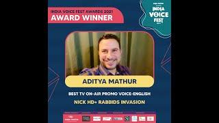 Aditya Mathur - Winner of India Voice Fest Awards 2021 - TV On-Air Promo Voice - English