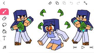 APHMAU Minecraft on FlipaClipONE GIRL at an ALL RICH BOY School