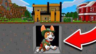 APARECE TRACKER PAW PATROL GIGANTE DEBAJO DE MI CASA EN MINECRAFT 