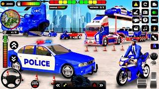 US Police Car Transporter Driving - Police Trailer Truck Driver Simulator - Android GamePlay #2