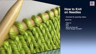 How to Knit - Knit Stitch Beginner with closed Captions CC