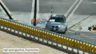 The newest innovation in highway safety - the revolutionary rotating anti-collision guardrail