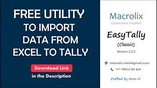 Import Data from Excel to Tally Free Full Version
